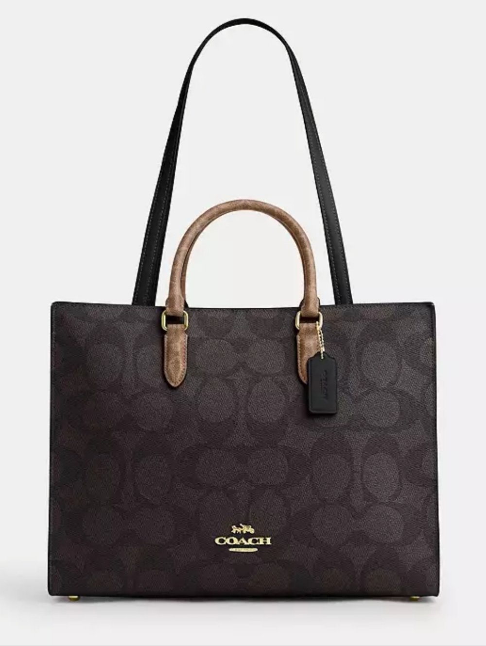 Coach Bag Logo Large Purse Tote With Shoulder Strap - Picture 2 of 11